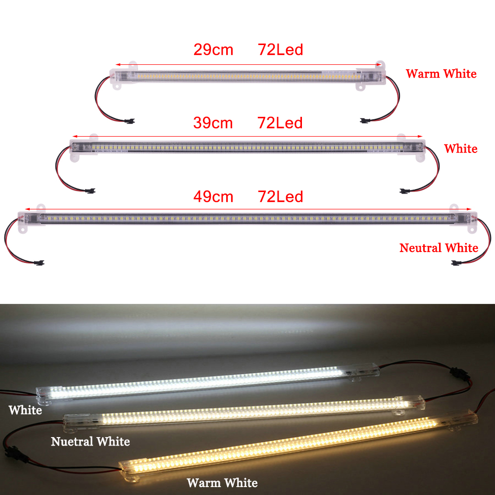 Aixy 5pcs 50cm Waterproof IP68 LED Rigid Strip Lights, SMD 5730 DC 12V Outdoor Bar