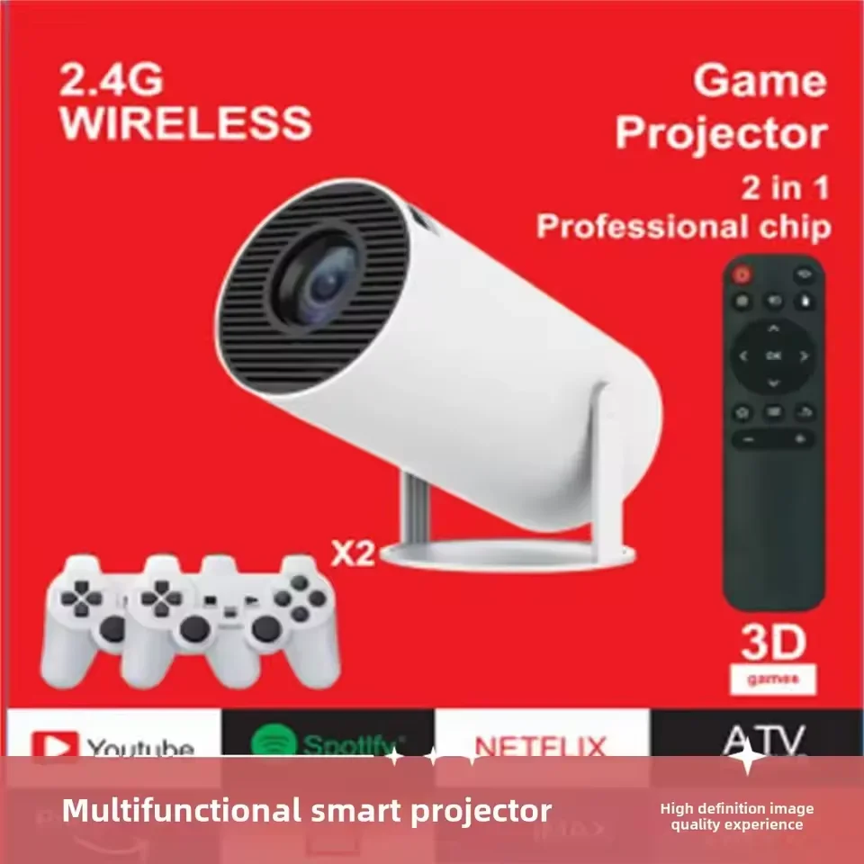 Retro  x300 max bärbar hemmabioprojektor - android 11, , dubbelt wifi och bt5.4 - , fördjupa dig i spelupplevelsen med 720p grafik