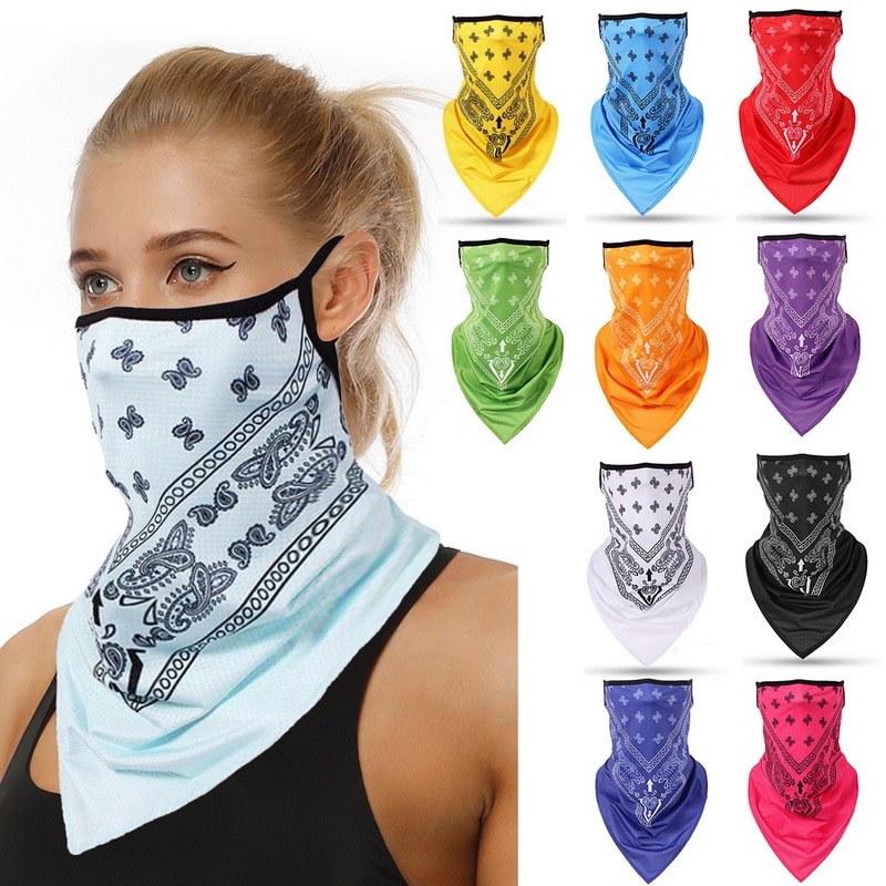 Unisex kvinder herre åndbar trekant bandana halvt ansigt halstørklæde mænd kvinder tørklæde