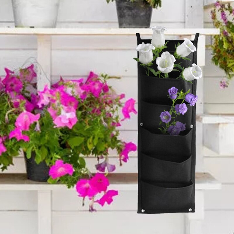 Vertical Hanging Garden Planter with 6 Pockets Waterproof Wall Mount Flower Pot K0AB