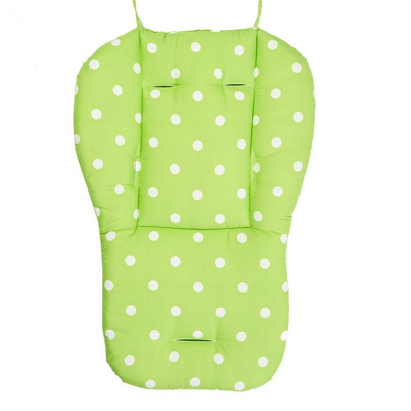 Dot Baby Stroller Seat Cushion Pushchair Pram Car Soft Mattresses Baby Carriages Seat Cotton Pad Stroller Mat Accessory: Green