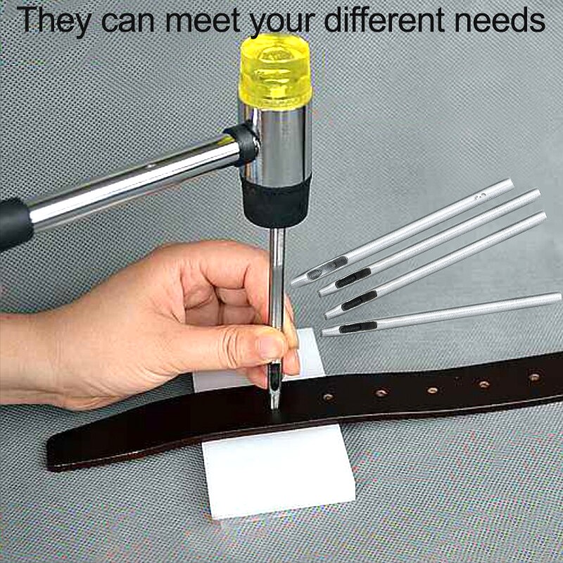 LMDZ 10Pcs Leather Hole Punch Hollow Punch Set Hollow Puncher Belt Belt Hole Puncher for Watch Bands Belts Working Leather Craft