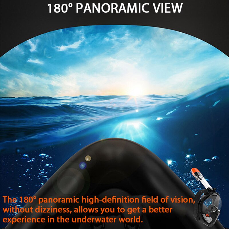 Mascarilla de buceo de cara completa para hombre y mujer, máscara de esnórquel con separación de respiración subacuática, antiniebla, para nadar y bucear, nueva