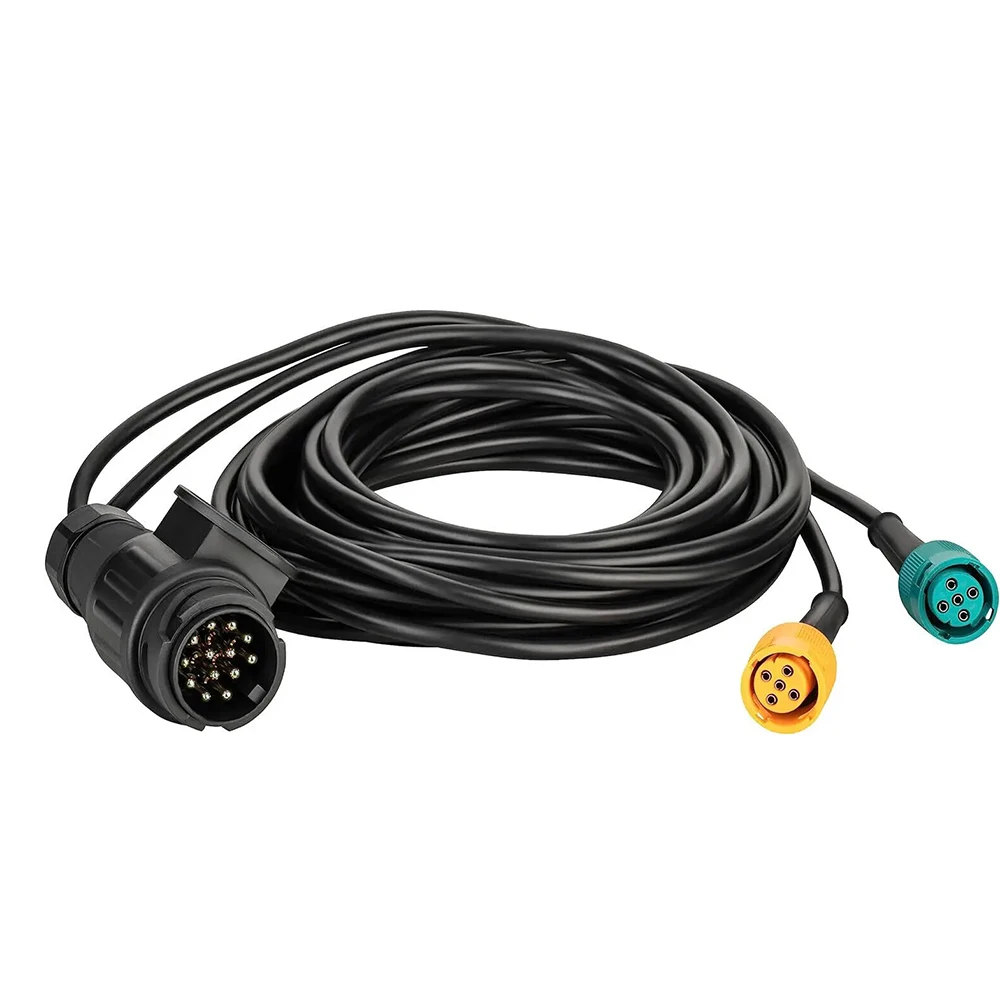 1 Juego de luz trasera de camión y coche de 12V, luz antiniebla de freno, lámpara de señal, Cable de 5,5 m, enchufe de 13 pines, 5 funciones, remolque, caravana y camión: Naranja