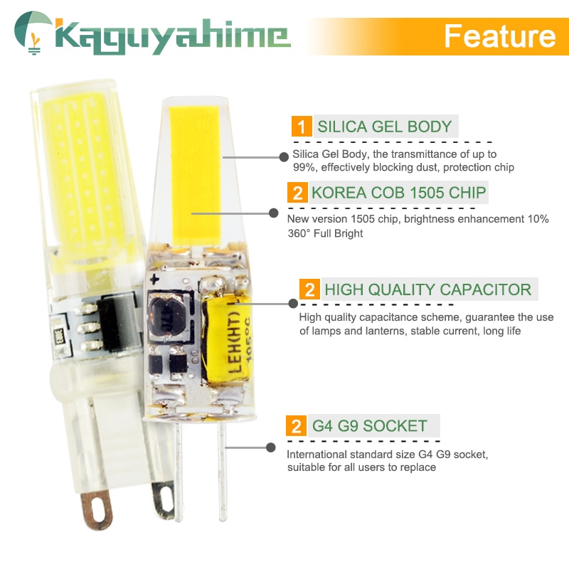 = (K) = LED COB G4 G9 E14 Dimbare Lamp AC/DC 12V 3w 5w 6W 220V LED G4 G9 Gloeilamp voor kroonluchter vervangen halogeen Lamp