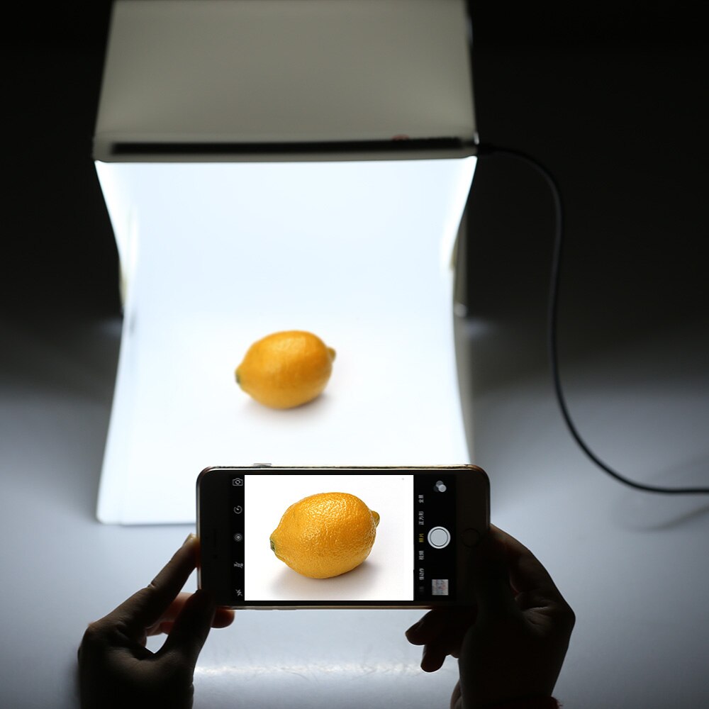 40*40cm bærbar foldbar mini-studio diffus blød lysboks med led-lys fotografering baggrund til dslr kamera iphone android