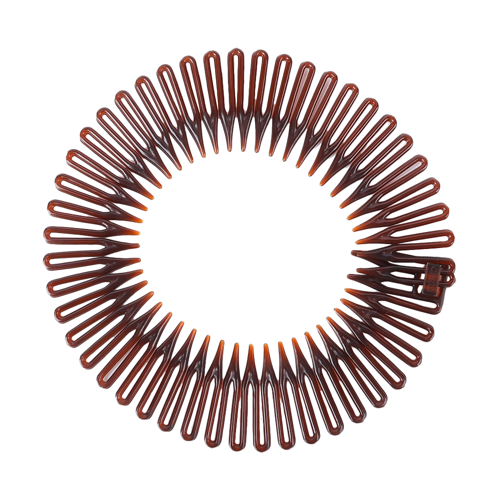 Rhinestone Plastic Full Circle Stretch Diamond Flexible Comb Women Girl Flexible Plastic Circle Teeth Hair Accessories: S / Lavender