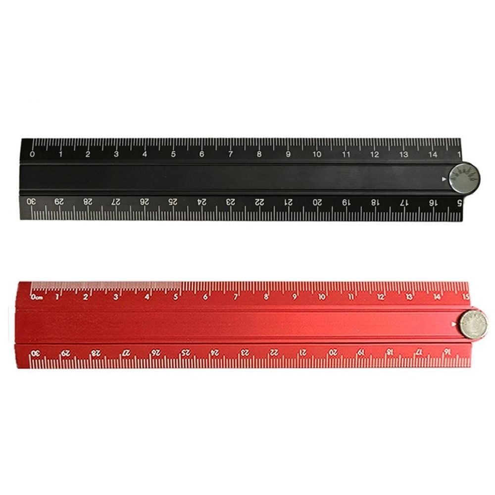 Regla plegable de estilo Simple, regla de papelería de Metal creativa de 15cm y 30cm, herramienta de medición de dibujo para estudiantes plegable de aleación de aluminio