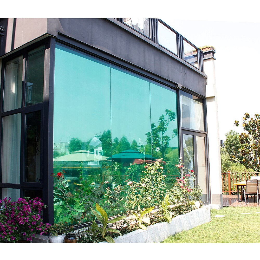 Sunice Een Manier Silver &amp; Green Reflecterende Window Tint Film Warmte Controle Anti-Uv Privacy Glass Sticker Zomer Gebruik