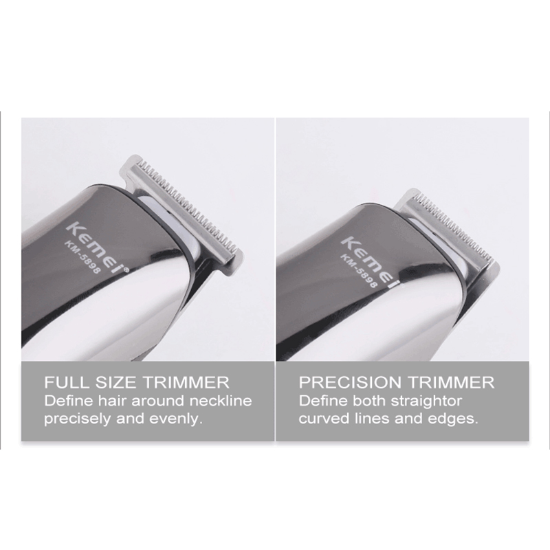 Kemei km -5898 11 in 1 grooming kit för hårsalong herr tvättbar och laddningsbar hårtrimmer