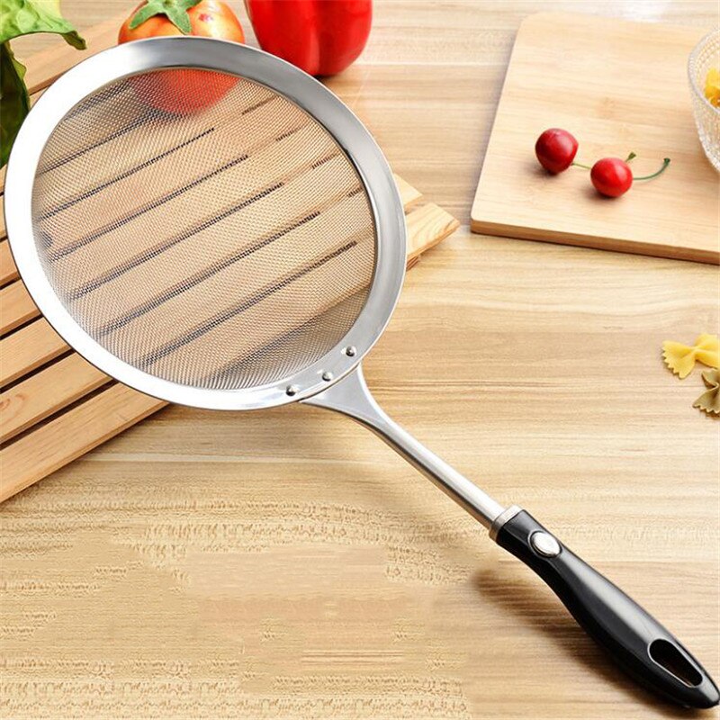 Duurzaam filter lepel bloem zeef roestvrij staal fijnmazige draad olieafschuimer zeef vergiet gefrituurd voedselnet keukengadgets
