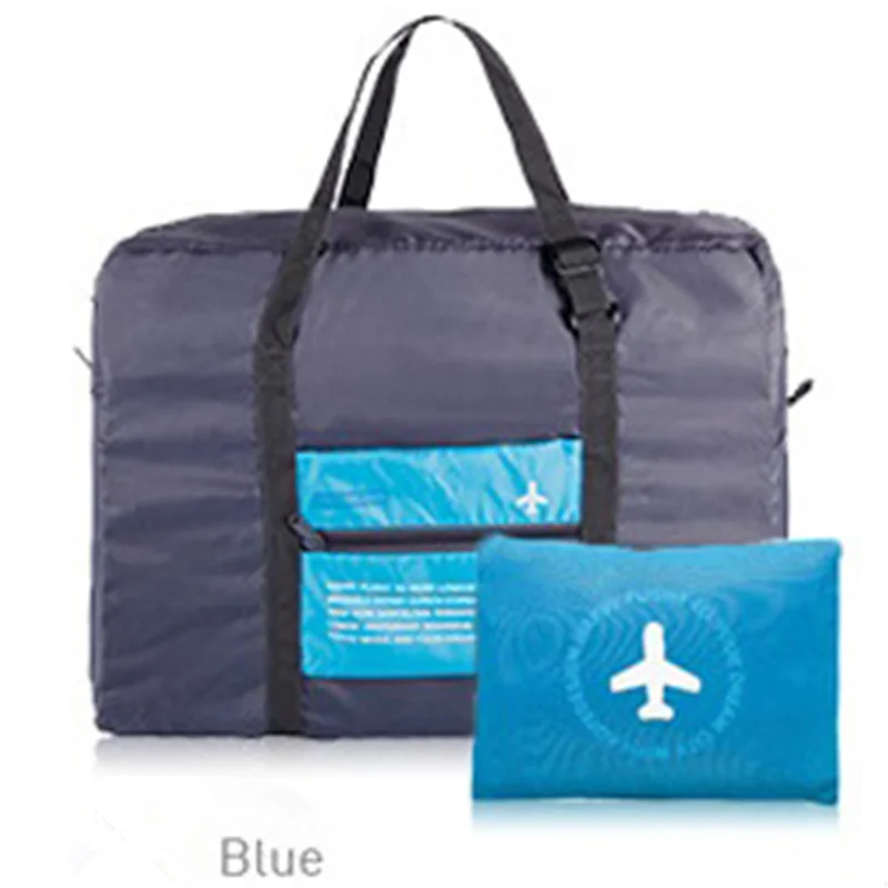 Foldable Motorcycle WaterProof Bag Large Capacity Travel Bags Hand Luggage Packing Organizer Set: Blue