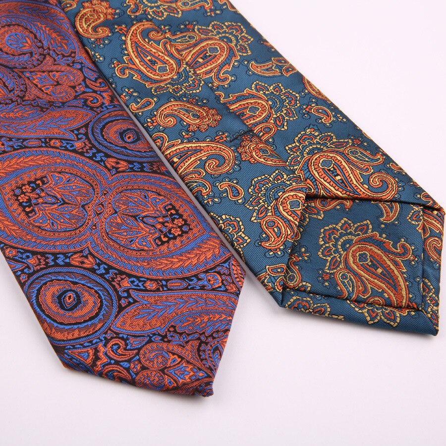 7cm cravates décontracté pour hommes Cravate maigre Polyester Vintage cajou fleur Cravate affaires chemise mince accessoires Cravate