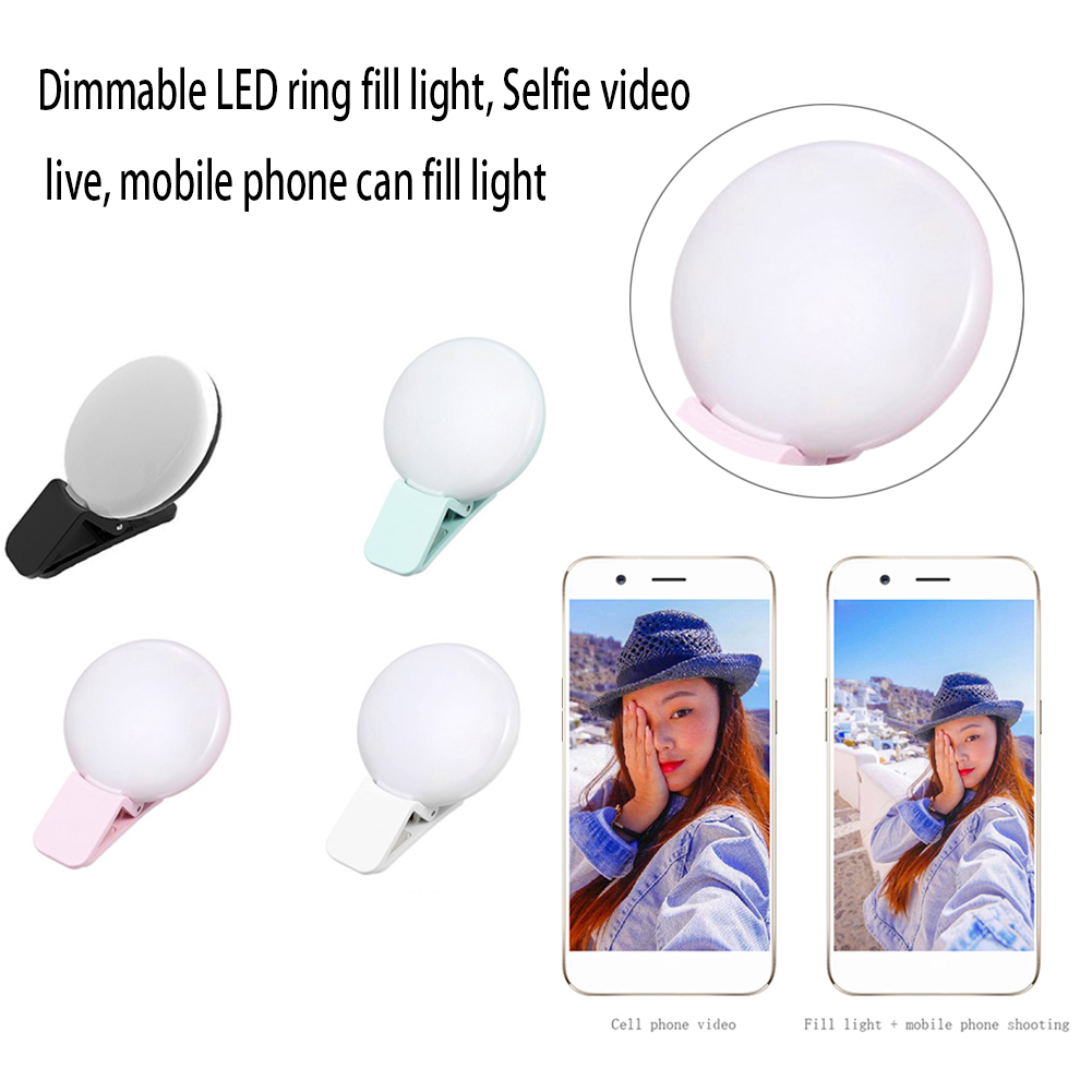 LED Selfie Live Ring Light Mobile Phone Photo Fill Lights Mini Phone Selfie LED Light Portable Woman Makeup