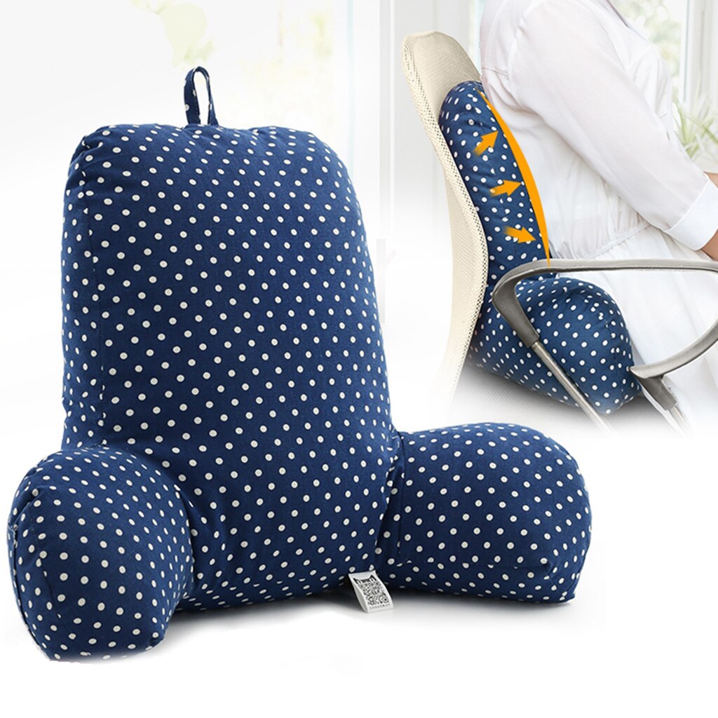 bequem Lesen Kissen Bettruhe Stuhl Sofa Bett Unterstützung von Lenden & Zurück, Feder Samt Gefüllt für Atmungsaktive Komfortable: Blau Punkt