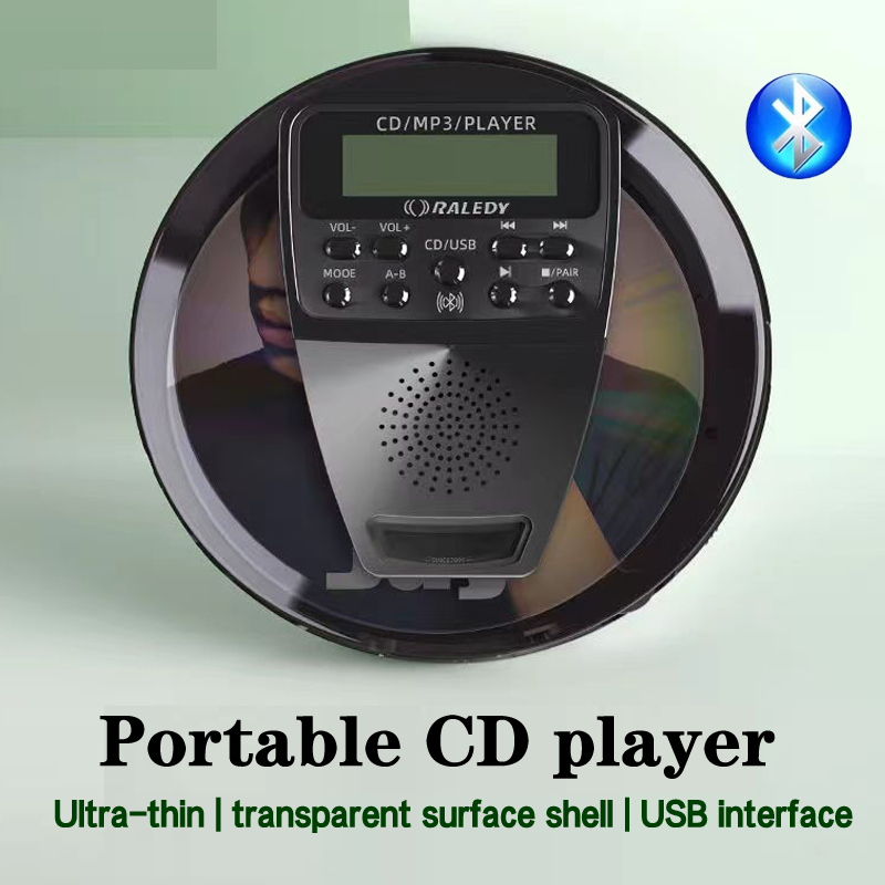 Portable CD Walkman with Bluetooth Speaker Ultra-thin CD Player Student English USB Flash Disk Repeat Speaker MP3 USB