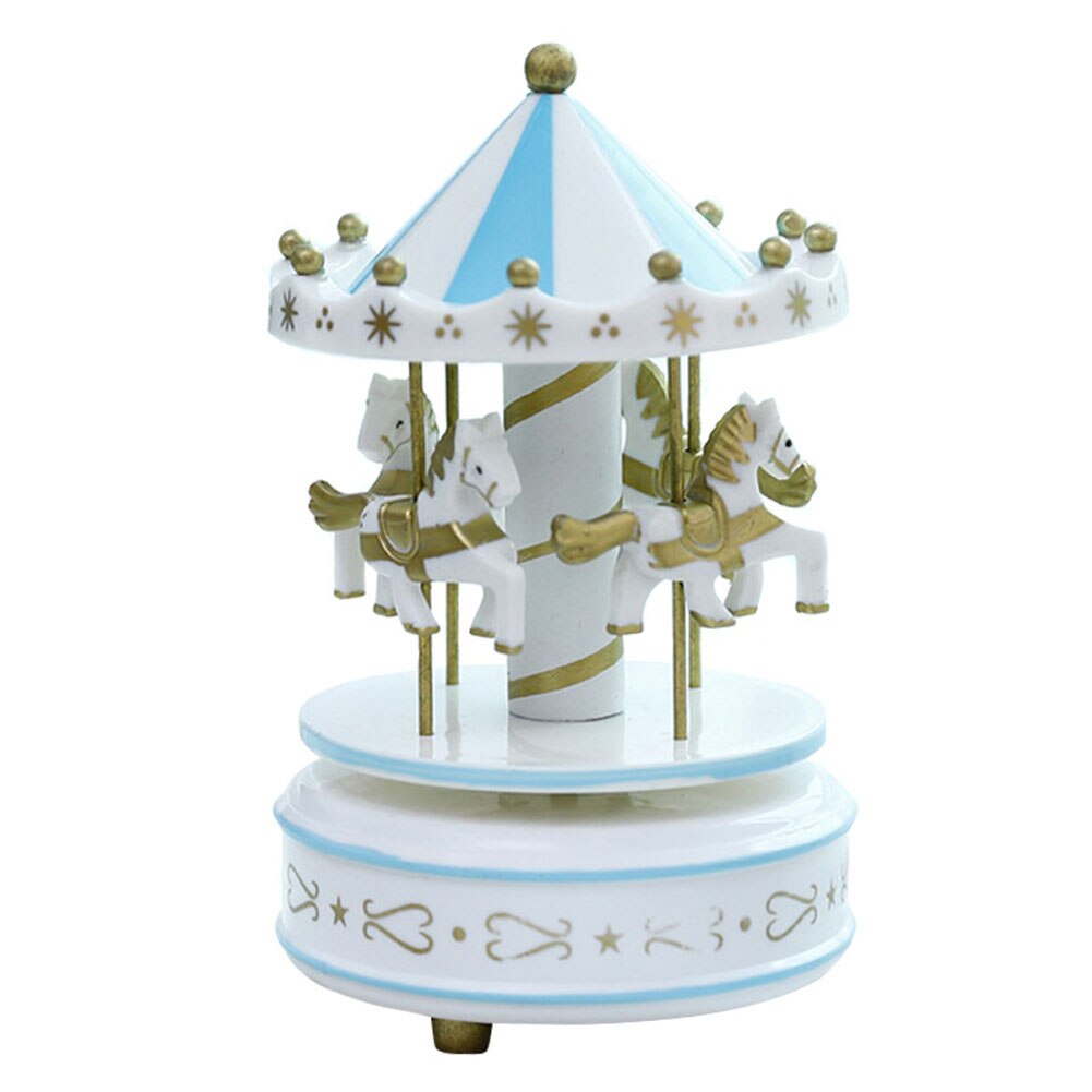 Romantic Carousel Horse Music Box Toy Artistic Wooden Carousel Music Boxes SMD66: Color 8