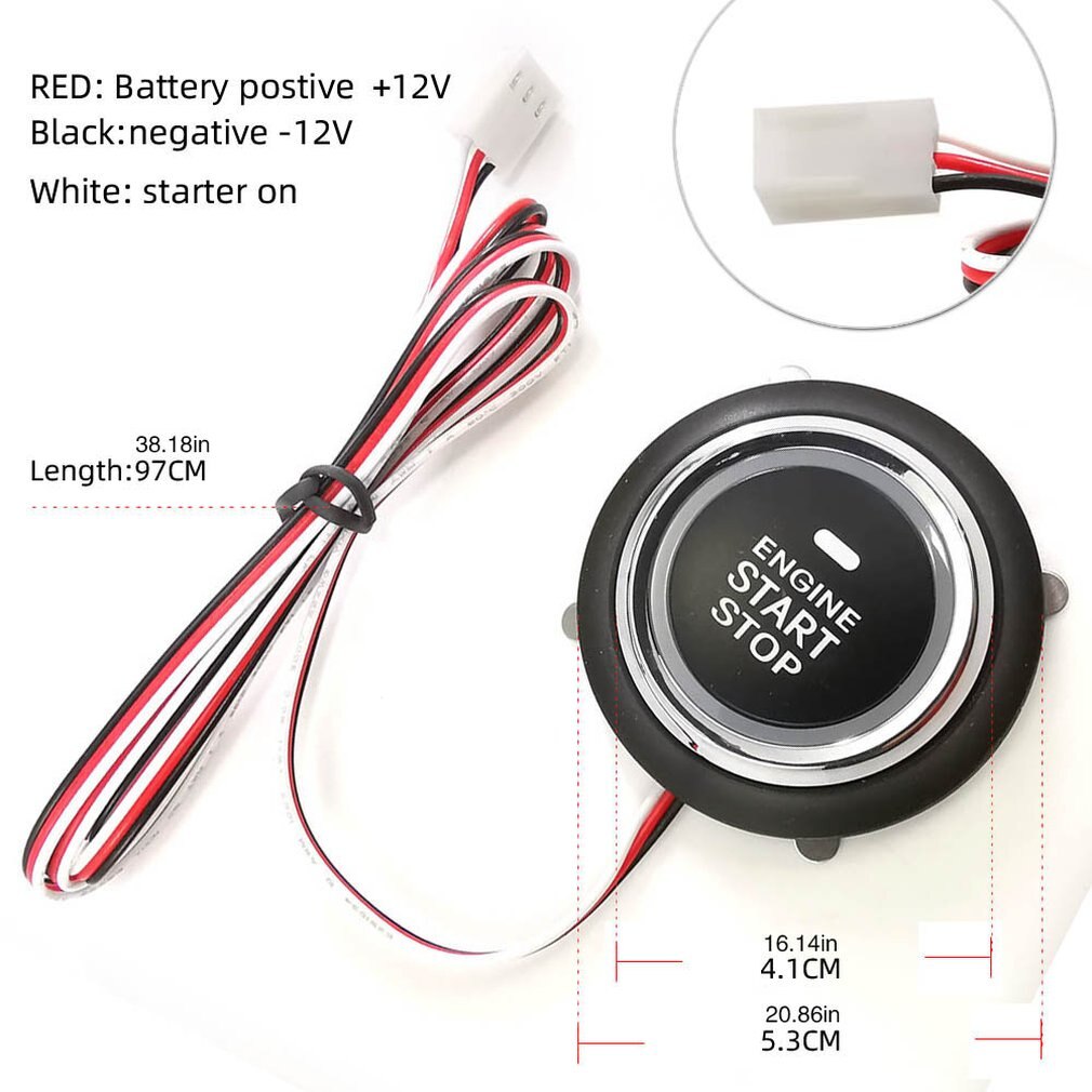 12V Car Engine Push Start Stop Button Ignition Starter Engine Starter Switch Keyless Entry Push Start System