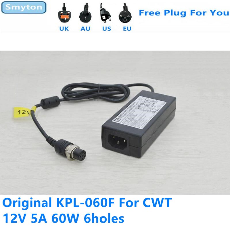 Original AC Adapter Charger For Hikvision 12V 5A 60W 6holes CWT KPL-060F KPL-060F-VI Video Recorder Power Supply