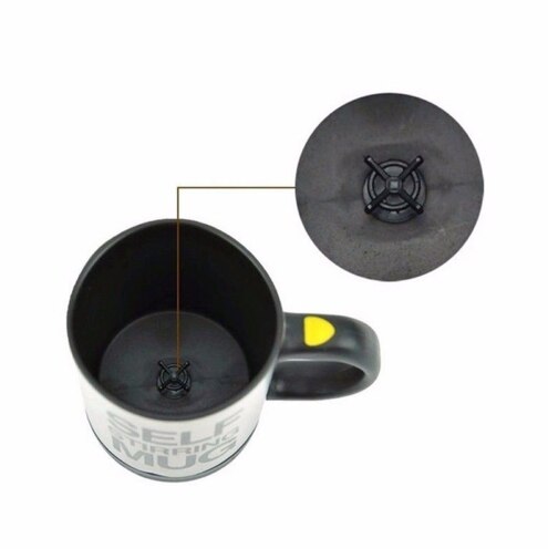 Selvrørende Krus 400ML Rustfrit Stål med Låg - Kaffe, Te, Mælk - Elektrisk