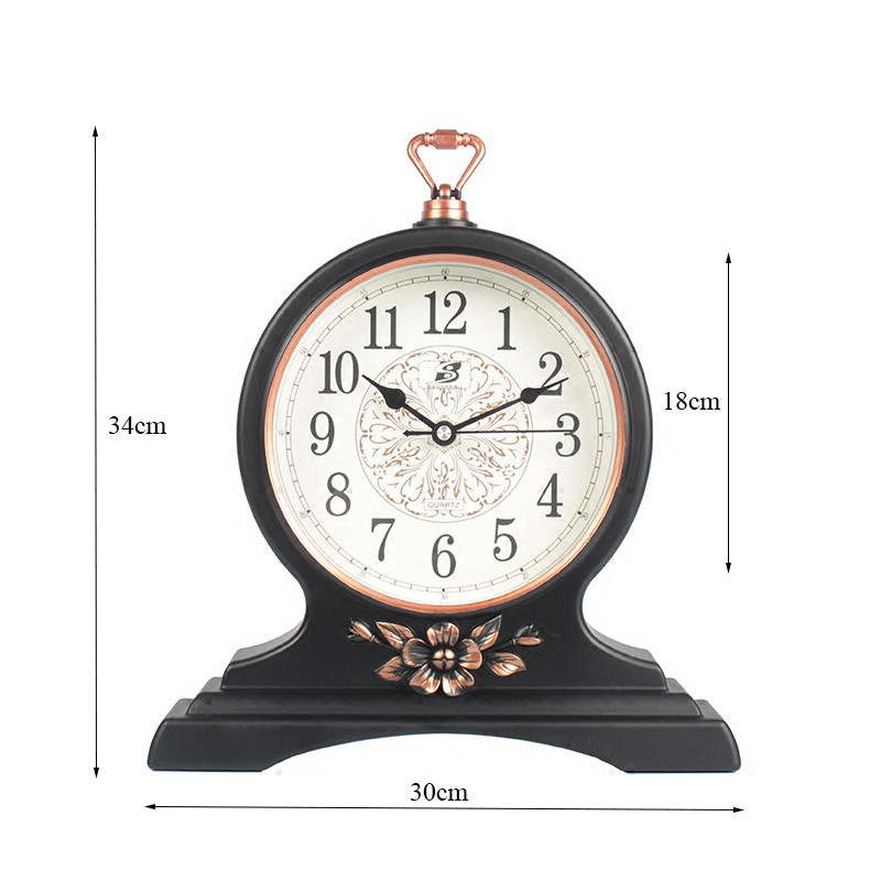 Europæisk stil minimalistisk vintage retro stille bord ur stue kontor desktop pendul sæde ur hjem dekoration
