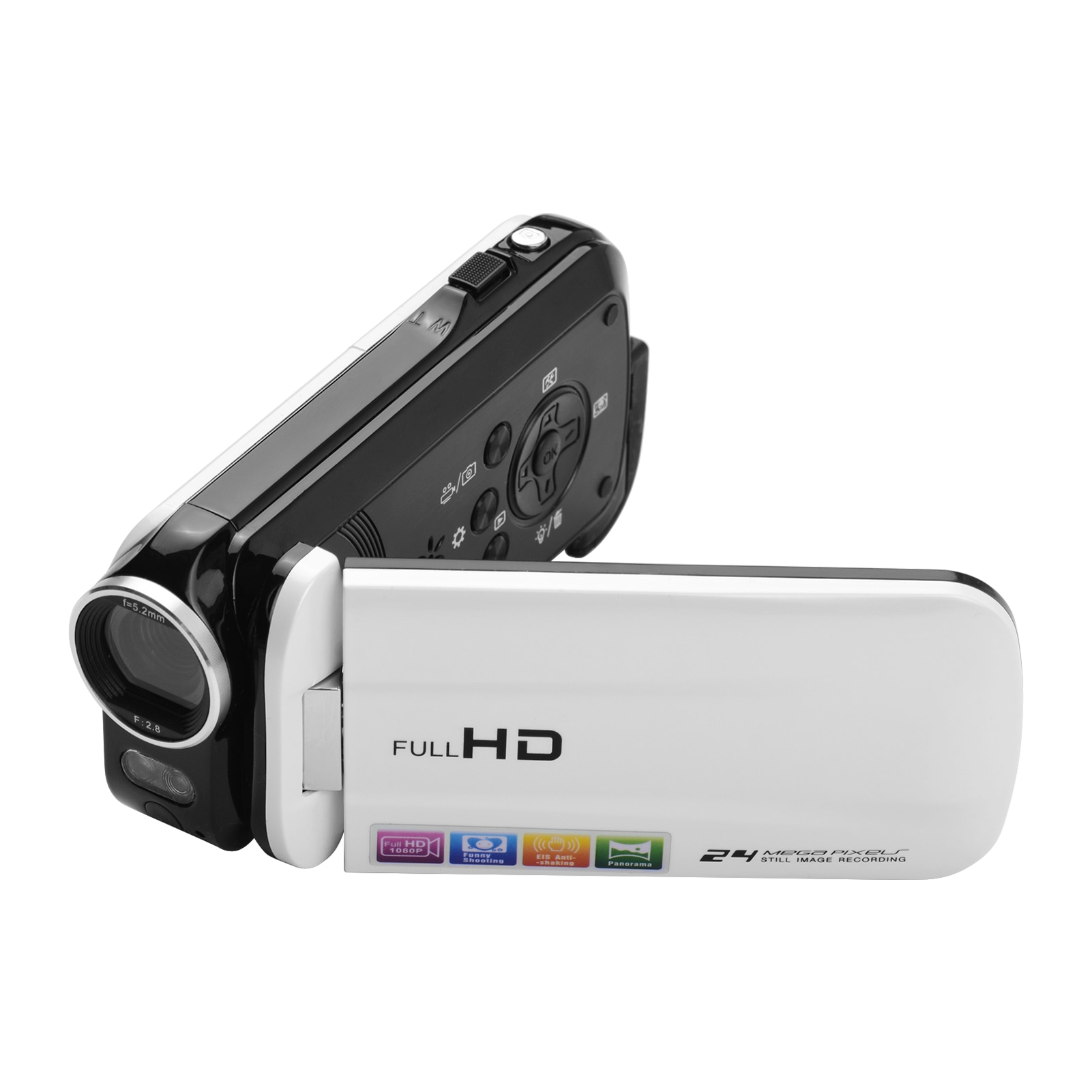 Mini caméra vidéo numérique Full HD 1080P, caméscope DV 24mp, écran tactile LCD rotatif 3 pouces, Zoom 18X, lumière de remplissage LED intégrée