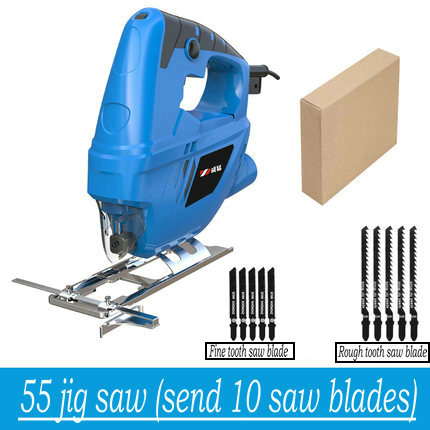 550W Electric Jigsaw Woodworking Electric Jigsaw Metallic Timber Plasterboard Cutting Tool, 10 Saw Blades: 55 speed curve saw
