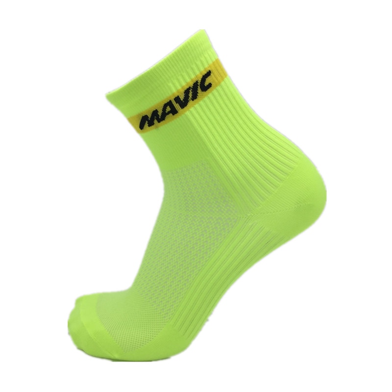 Outdoor Men Cycling Socks High Elasticity Soft Sport Socks compression socks: Fluorescent green