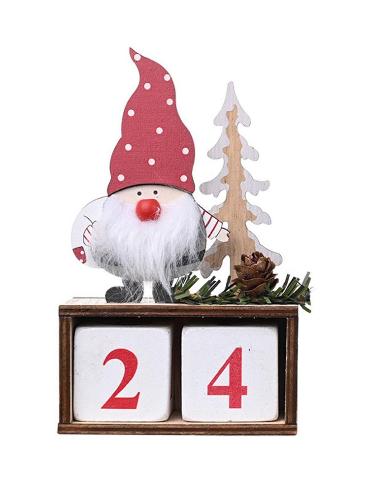 Julebordspynt nisse og konglekalender trepynt dekorativt nedtellingspynt til hjemmet