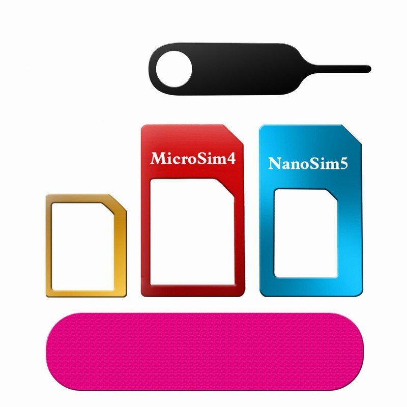 5in1 Nano Micro Standaard Sim Card Adapter Kit Converter Met Sander Bar Tray Open Naald Voor iPhone 5S 7 plus 6S xiaomi redmi 3s