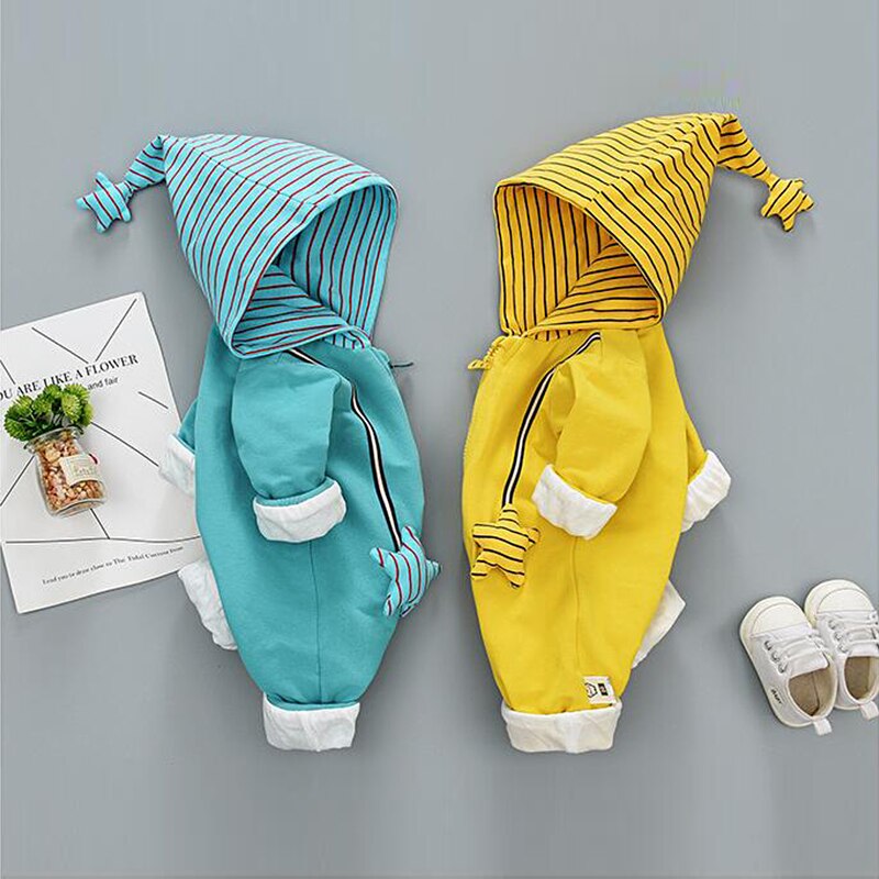 Baby Boy Kleding Baby Meisje Winter Verdikte Warm Romper Jumpsuit Baby Romper Cartoon Leuke Hooded Romper Baby Romper Pak