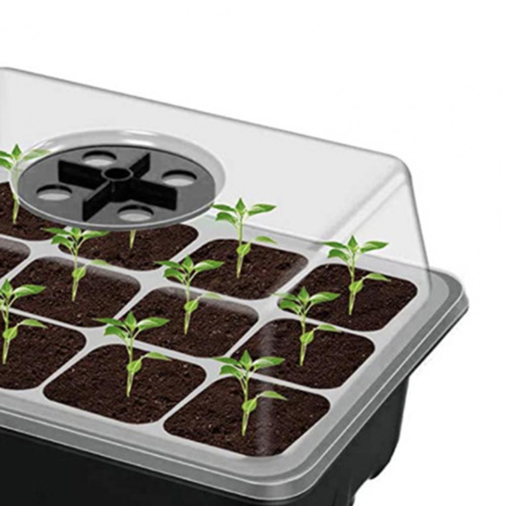 Germination Tray 12 Drainage Hole Strong Ventilation Plastic Nursery Plant Tray for Home