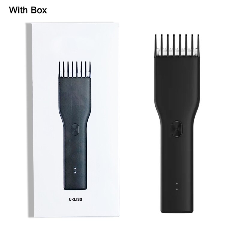 Barber Shop Men Hair Trimmer Beard Electric Hair Clipper Hair Cutting Machine Rechargeable 0mm T- Blade Machine: Black 2 With Box