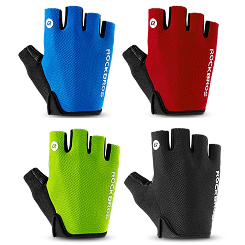 ROCKBROS Summer Shockproof Cycling Gloves Half Finger Outdoor MTB Road Bike Bicycle Gloves Sports Gym Mitten for Men Women