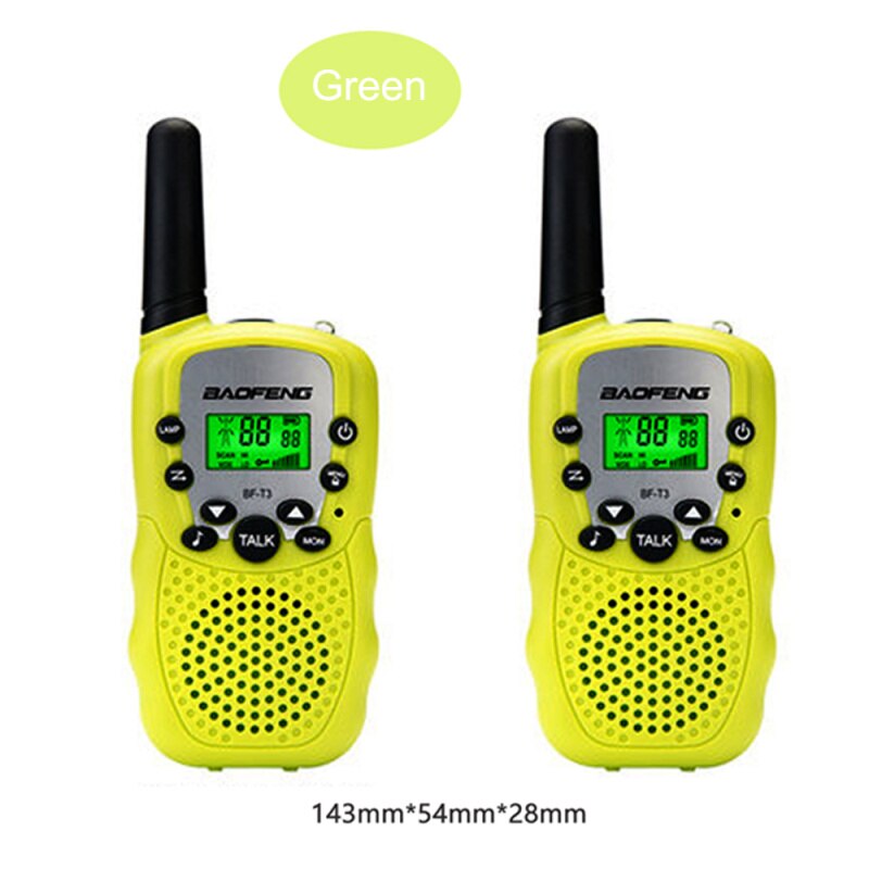 2 stk/sæt baofeng bf -t3 uhf 462-467 mhz 22 -kanals bærbar to-vejs 10 kaldetoner radio transceiver til børn radio walkie talkie: Gul