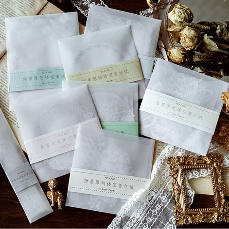 Leaf Plants Circle Lace Material Paper Journal Planner Decorative Scrapbooking