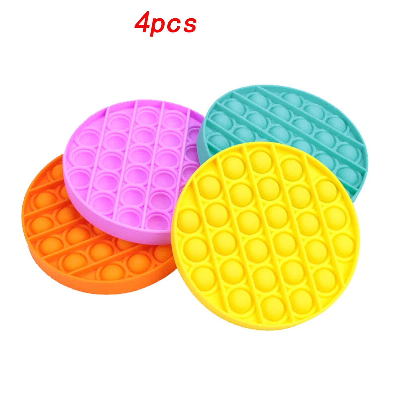 1-4pcs Antistress Toys Bubble Popping Game Push Fidget Sensory Toy Funny Adult Kids Reliver Stress Toys Silicone Autism Special: H 4pcs