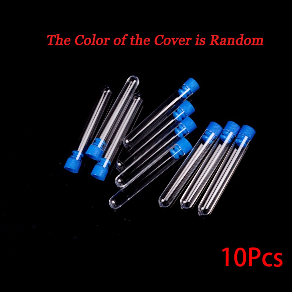 10PCS Borosilicate Test Tubes Rimless Caps Lab Clear Non-toxic Eco-friendly Test Tubes