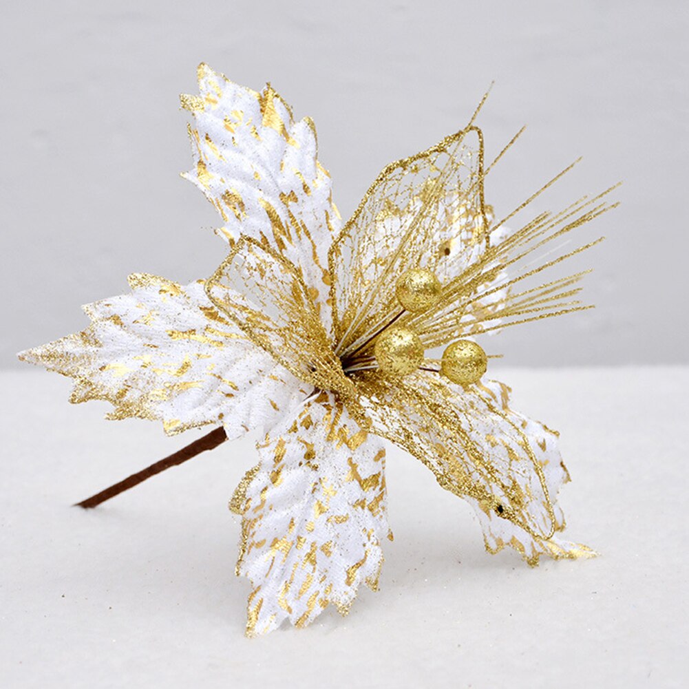 22cm DIY flores artificiales de Navidad flores de simulación Adornos de árbol de Navidad boda Navidad decoración flor cabeza: A1