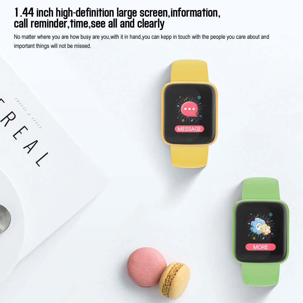 Y68 pro smartwatch bluetooth fitness-tracker sport herzfrequenzmesser blutdruck wasserdicht damen farbarmband für android ios