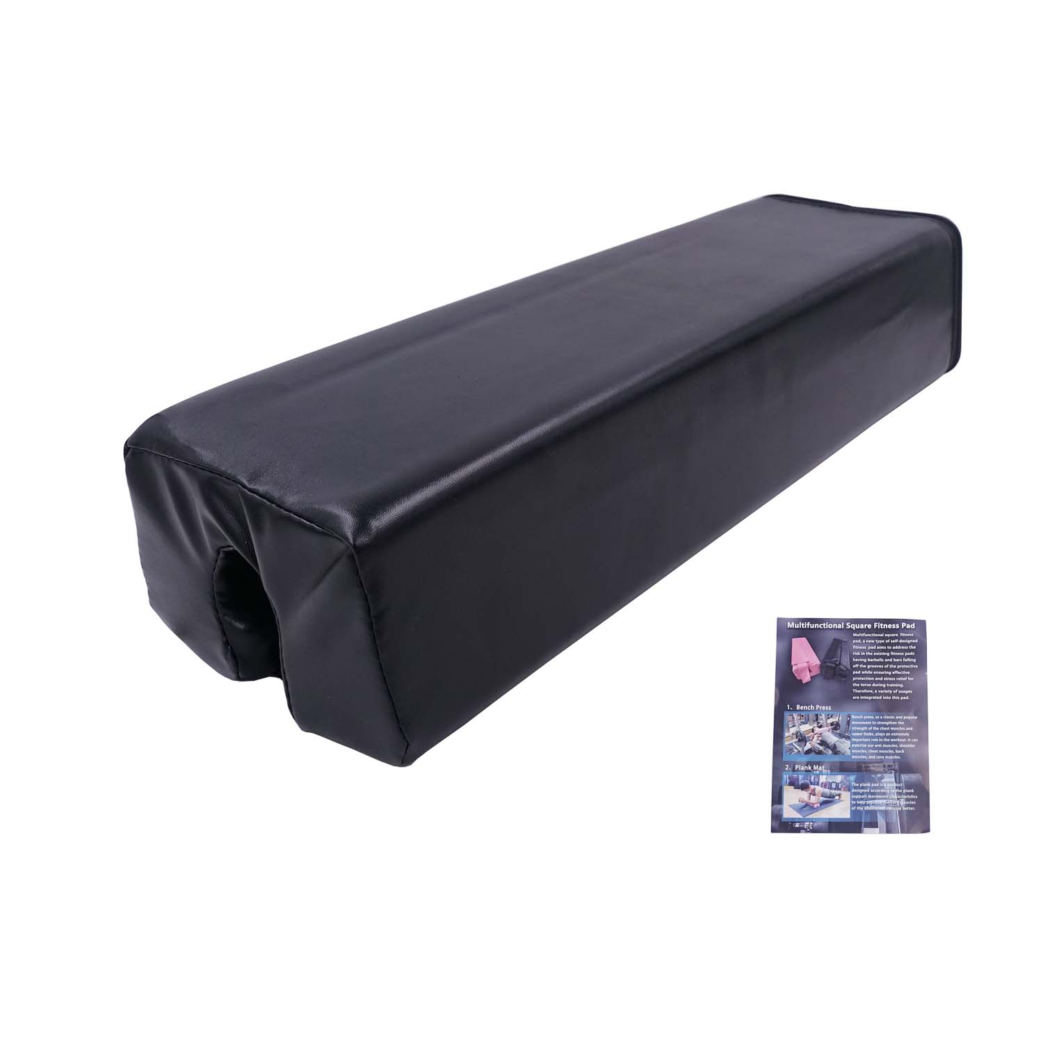 Hip Thrust Barbell Squat Pad Foam PU Leather Multifunction Pad for Gym Weightlifting Training Yoga Exercise Protective Equipment: Square black