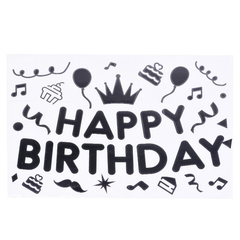 1sheet Happy Birthday Stickers Scrapbooking Birthday Balloon Stickers Kids Adult Birthday Party Decorations Accessories: B17