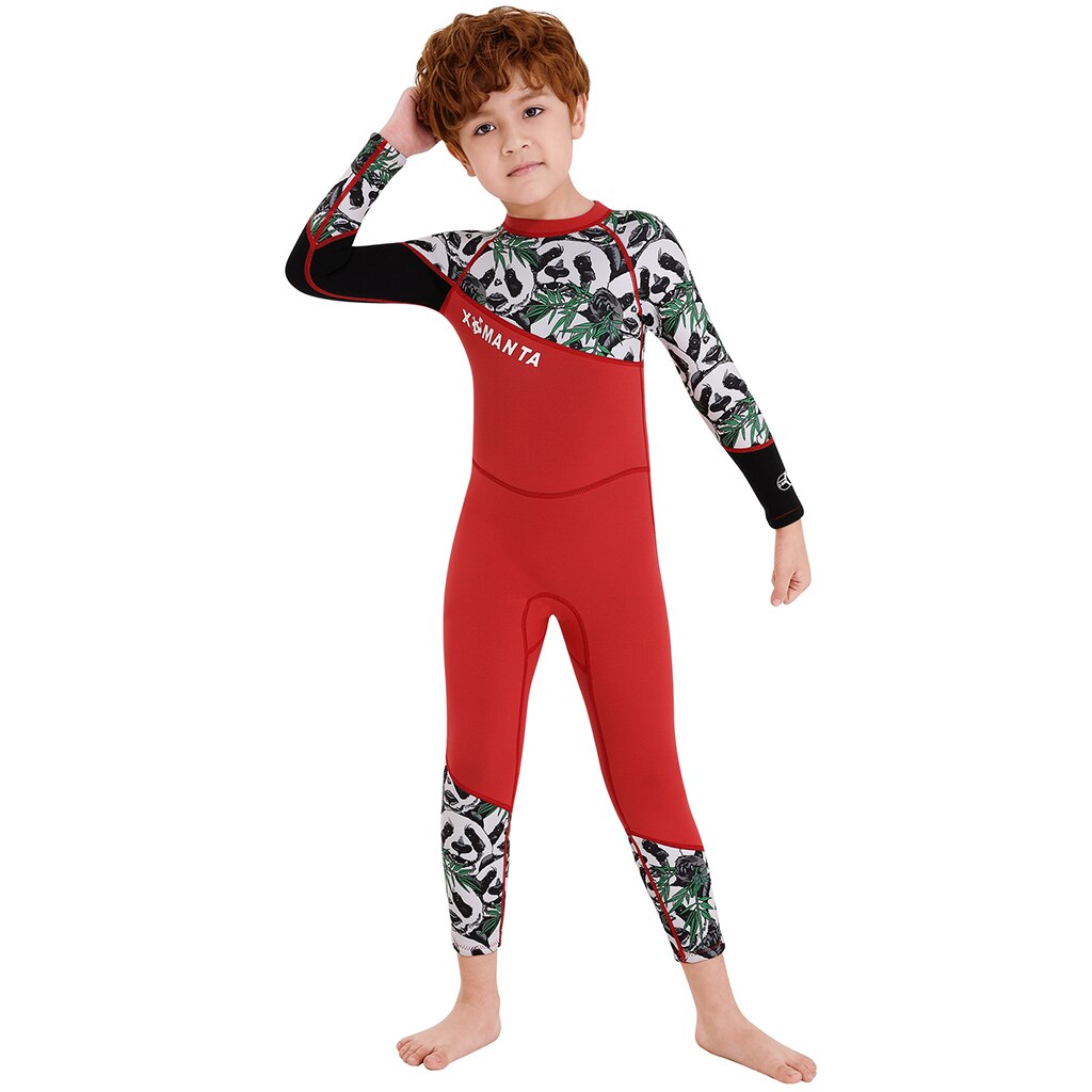 Kids 2.5mm Neoprene Scuba Diving Suit Children Long Sleeve Surfing Swimwear Full Body Long One-Piece Wetsuit for Boys
