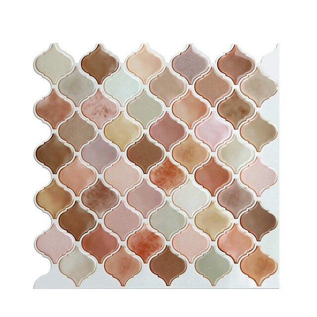 3D 25.4cm/10in Mosaic Tile Sticker Removable Wallpaper Tile Self Adhesive Wall Tiles For Kitchen Backsplash Bathroom DIY Decor: B