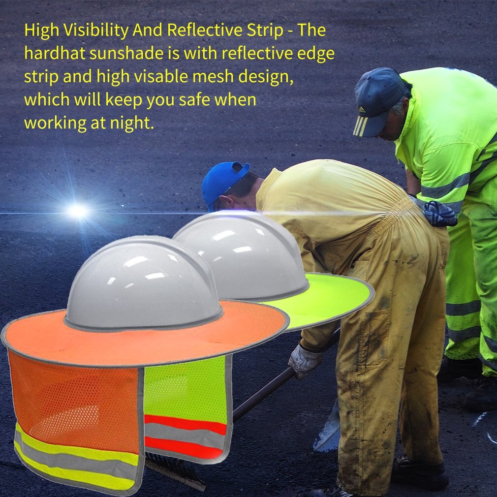 Hard Hat Sun Shade Neck Shield Sun Protection With Reflective Strip and High Visable Mesh For Hardhats/Helmet