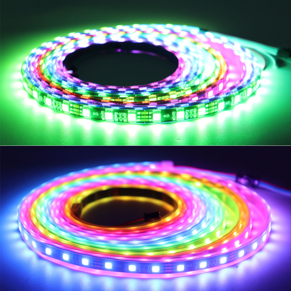 Sk6812(ws2812b)  rgbw rgbww 5050 smd 4 in 1 led-strip et ic-drev 3 leds smart lys 60 leds/m sort/hvid printkort  ip30 65 67 dc12v