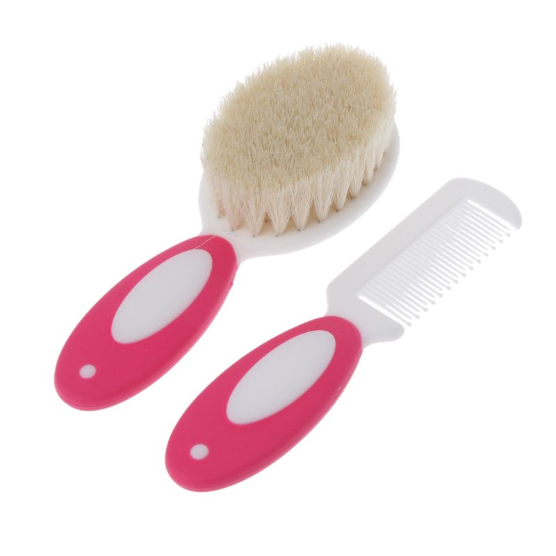 2pcs/set Portable Soft Newborn Baby Hair Brush Baby Kids Comb Child Hairbrush Sets Boys Girls Head Massager