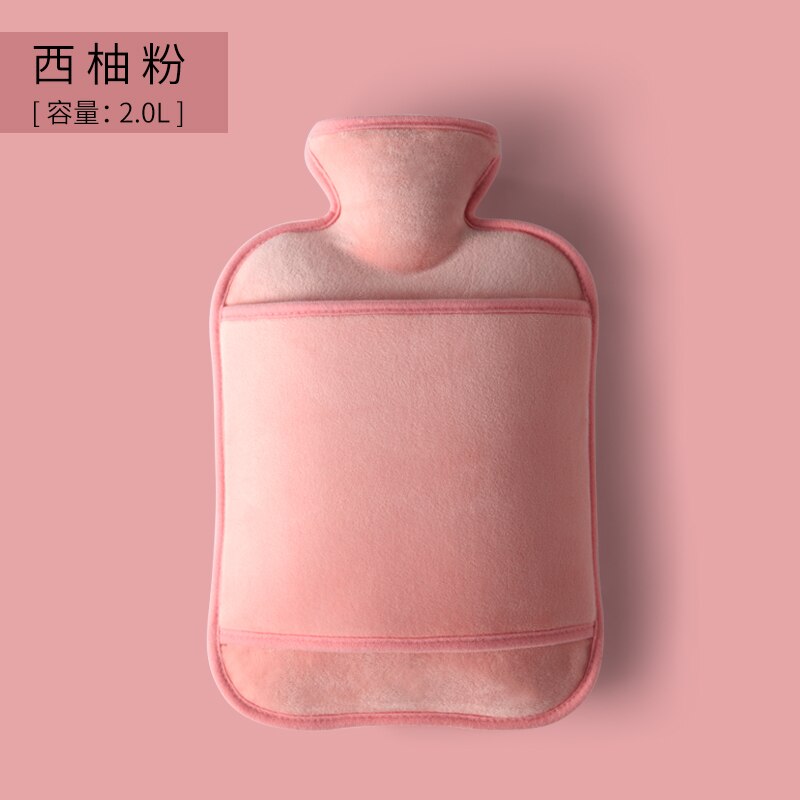 Couverture moelleux Bouillotte chauffe-eau dessin animé 2 litres mignon bouteille d'eau filles Kawaii Bouillotte Peluche mains chauffe EA6RSD: Pink 2L
