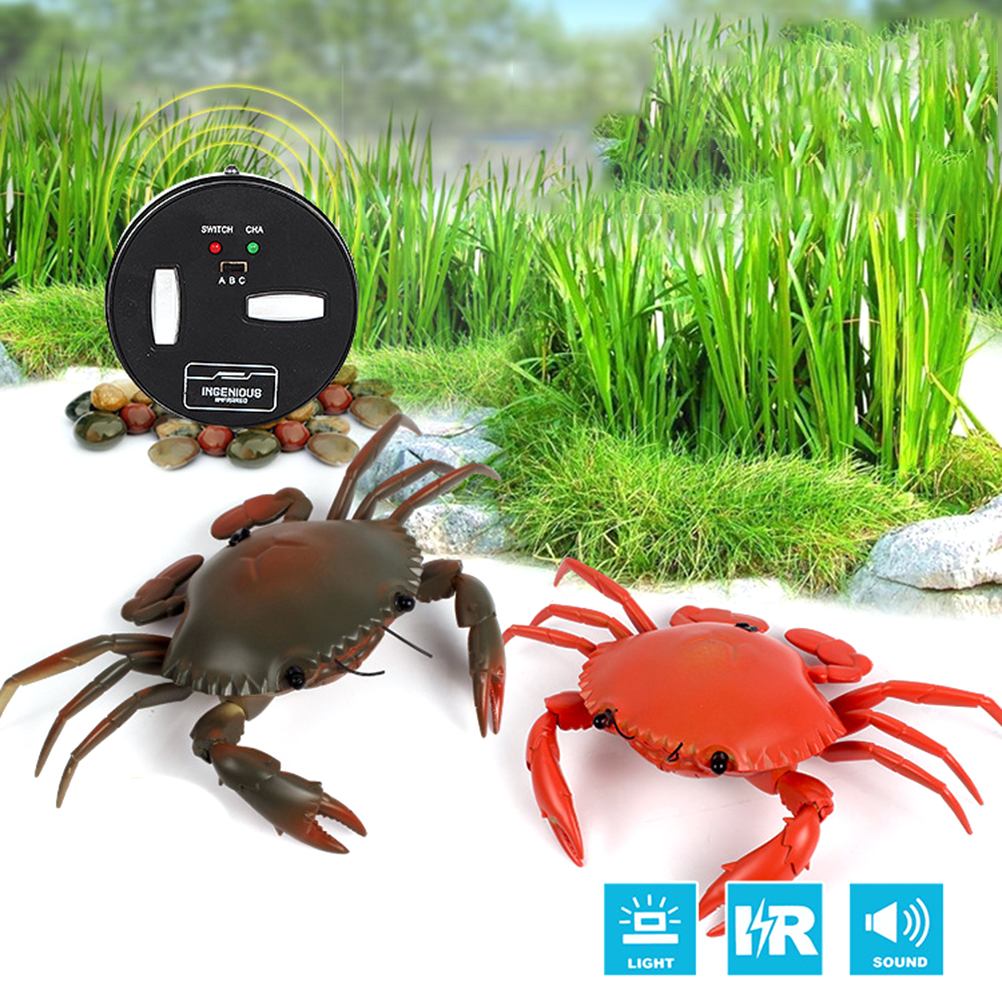Elektrisk krabbe legetøj med fjernbetjening simulere krabbe form rc legetøj med lys sjov nyhed jul børn børn  #20