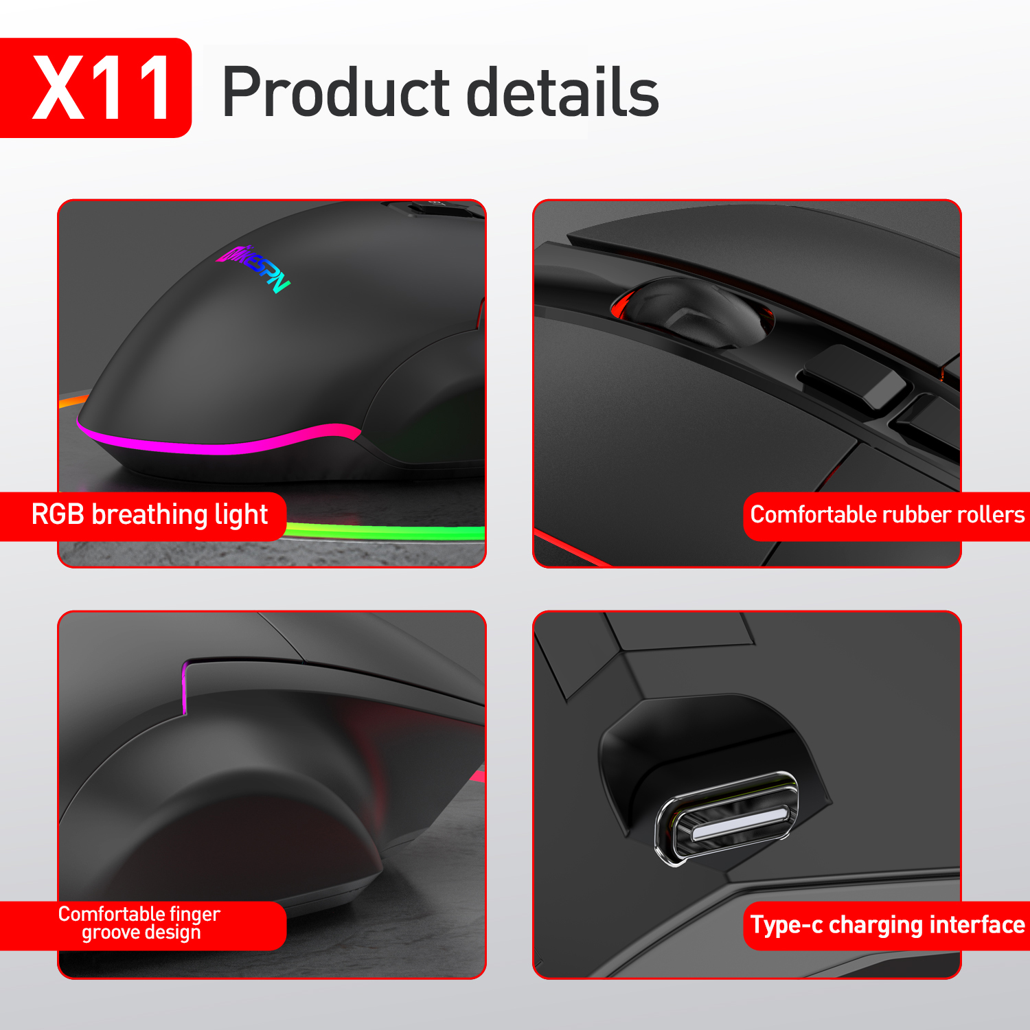 Wireless Gaming Mouse Three mode 2.4G Bluetooth Wire Gamer Mouse For PC Laptop 1600DPI Esport Optical Mice 7 Button RGB Backlit